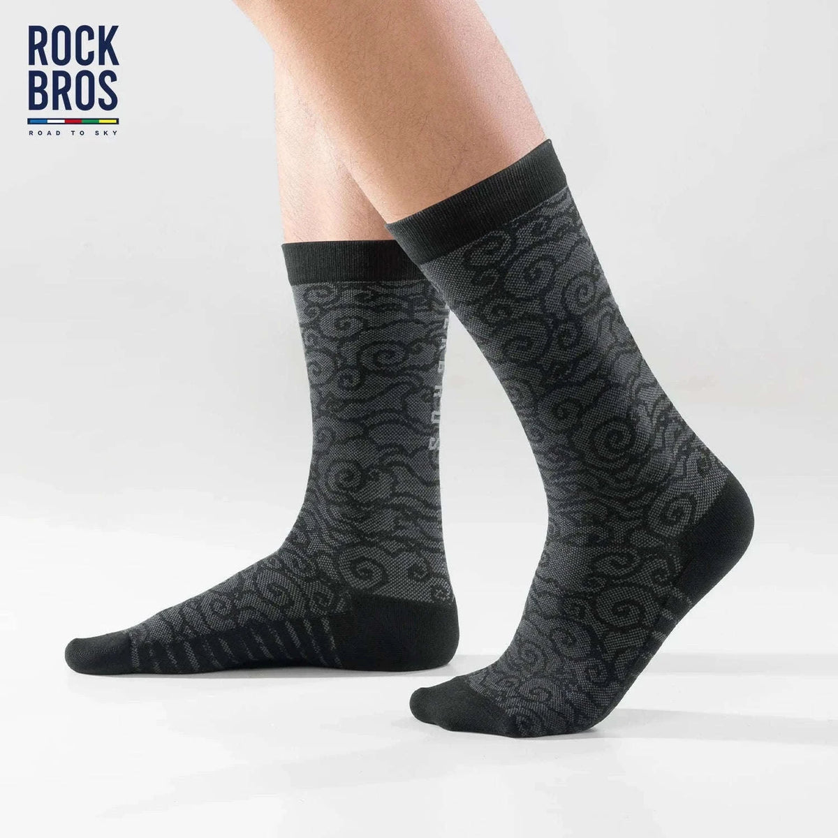 Quick-Dry Cycling Socks Knee-High Breathable Anti-Odor Comfort-490025 black / S(EUR 36-38)