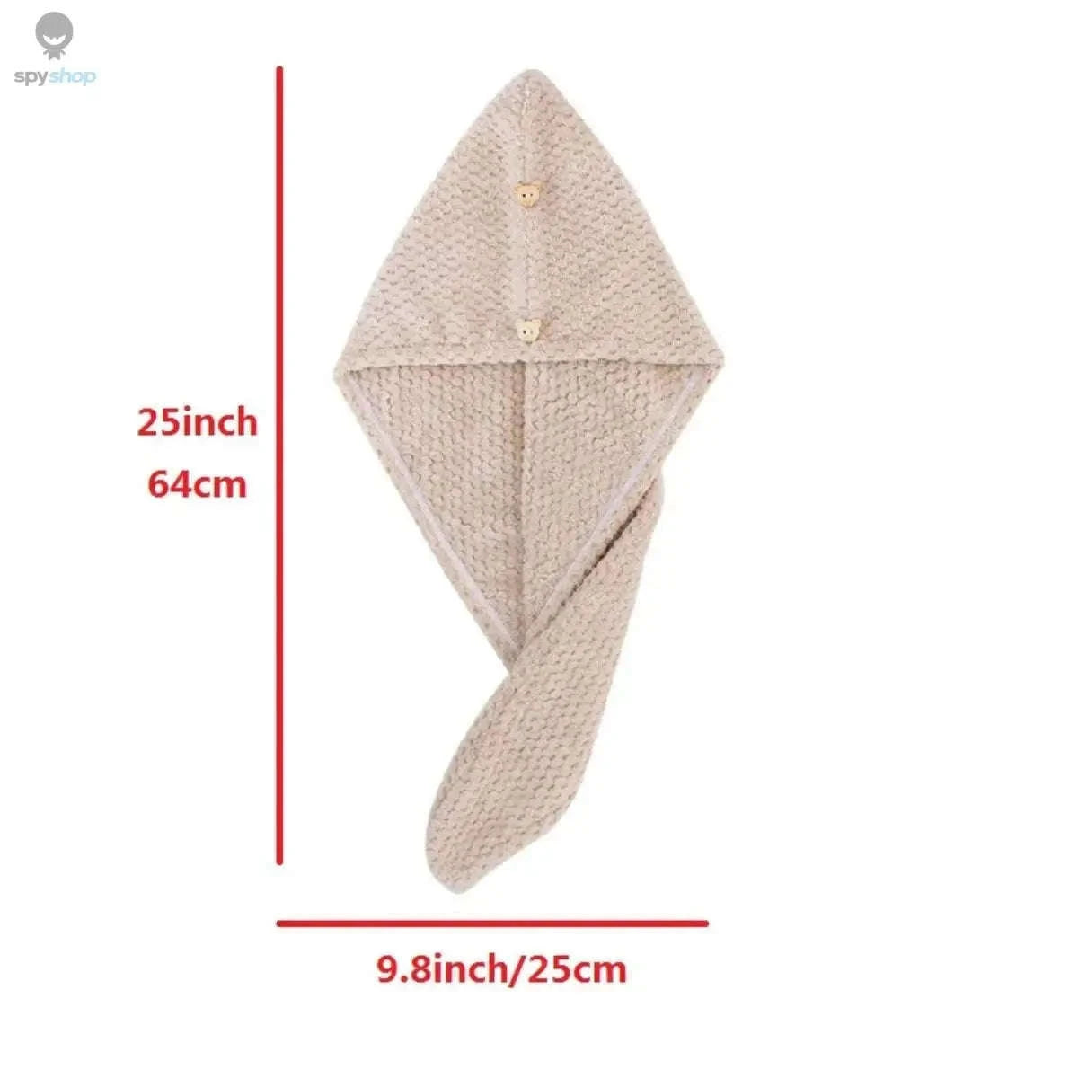 Quick-Dry Microfiber Hair Towel Wrap with Secure Button Closure-light pink