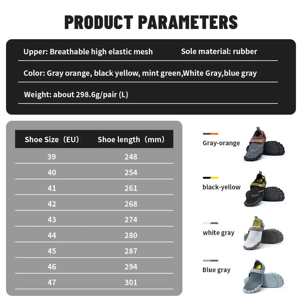 Quick-Dry Water Shoes with Non-Slip Sole for Beach & River-White / 44 / China Mainland