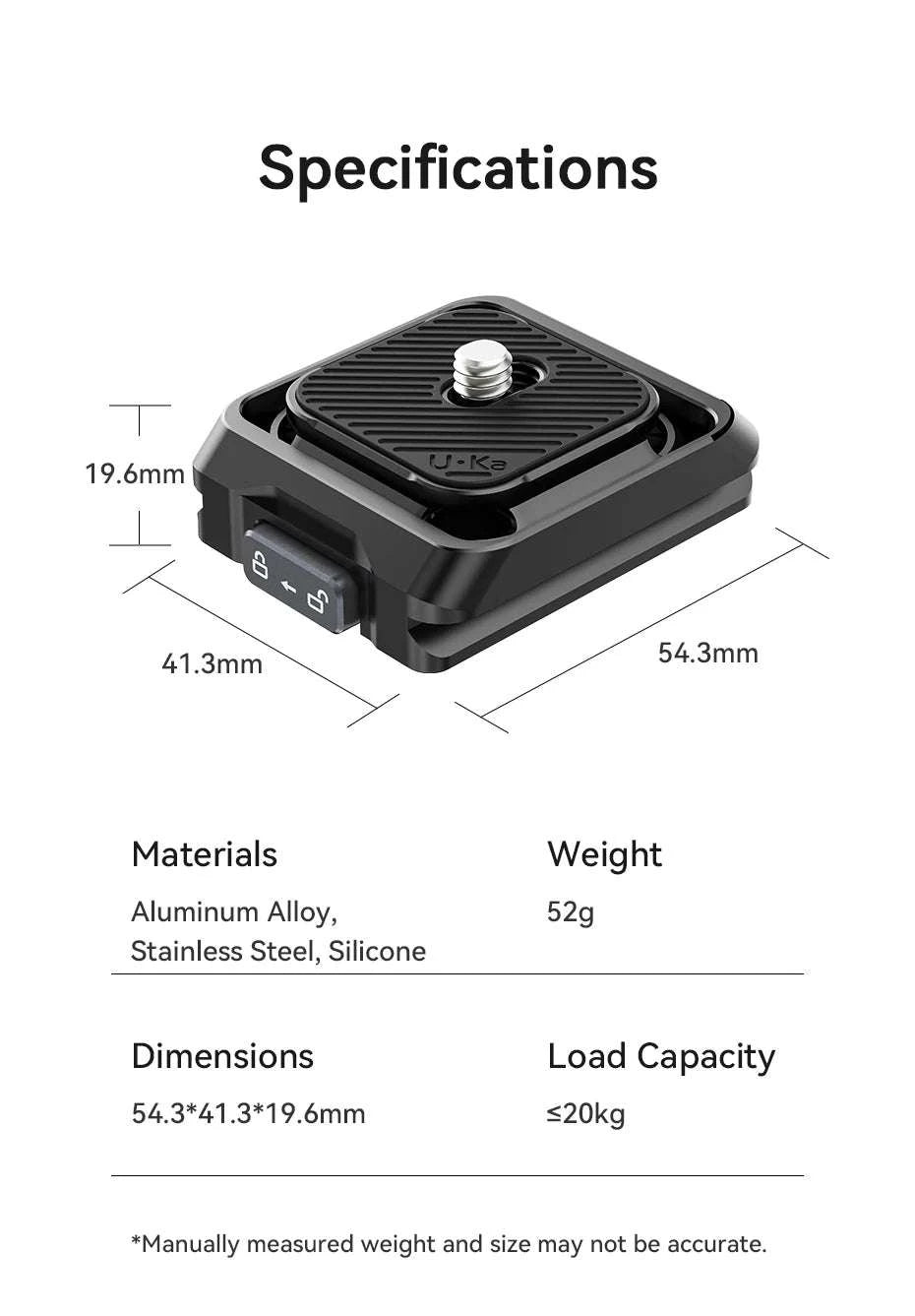Quick Release Camera Mount Plate & Base Kit for Fast Setup-Black