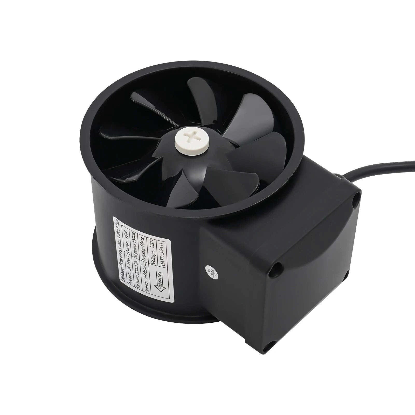 Quiet 220V Exhaust Duct Fan-Black / GERMANY