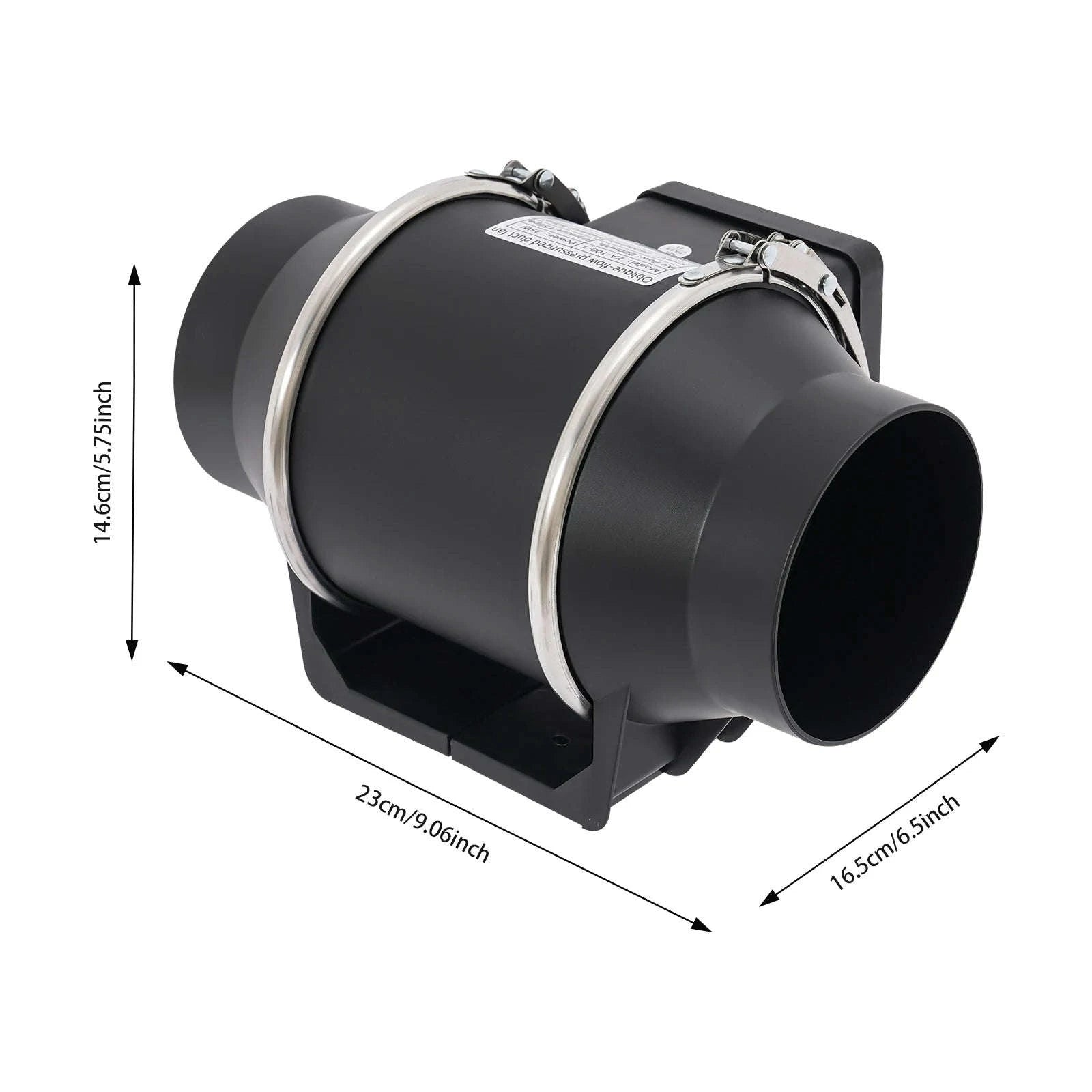 Quiet 220V Exhaust Duct Fan-Black / GERMANY