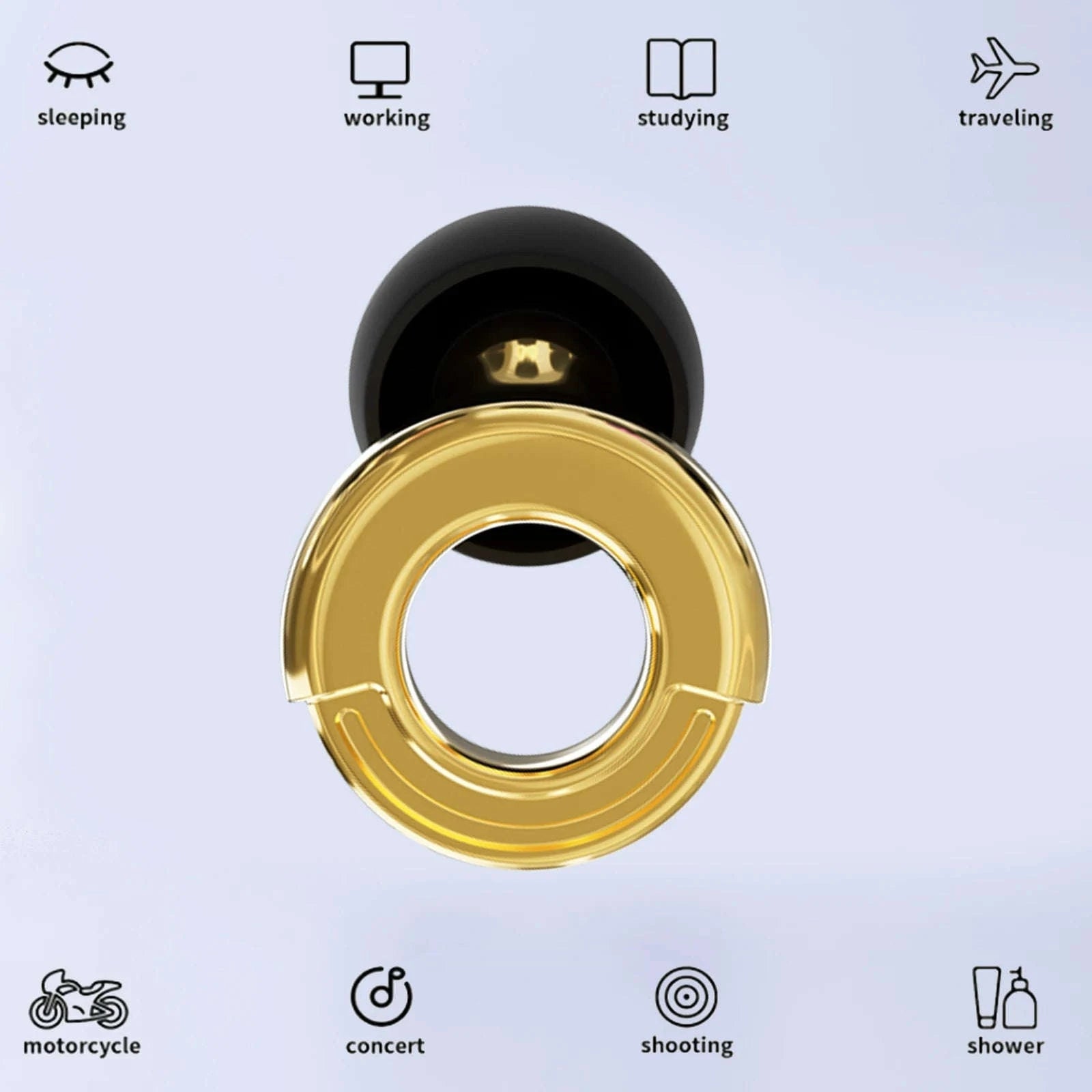 Quiet Ear Plugs for Noise Reduction – Soft Reusable Protection-10pairs Metal Green