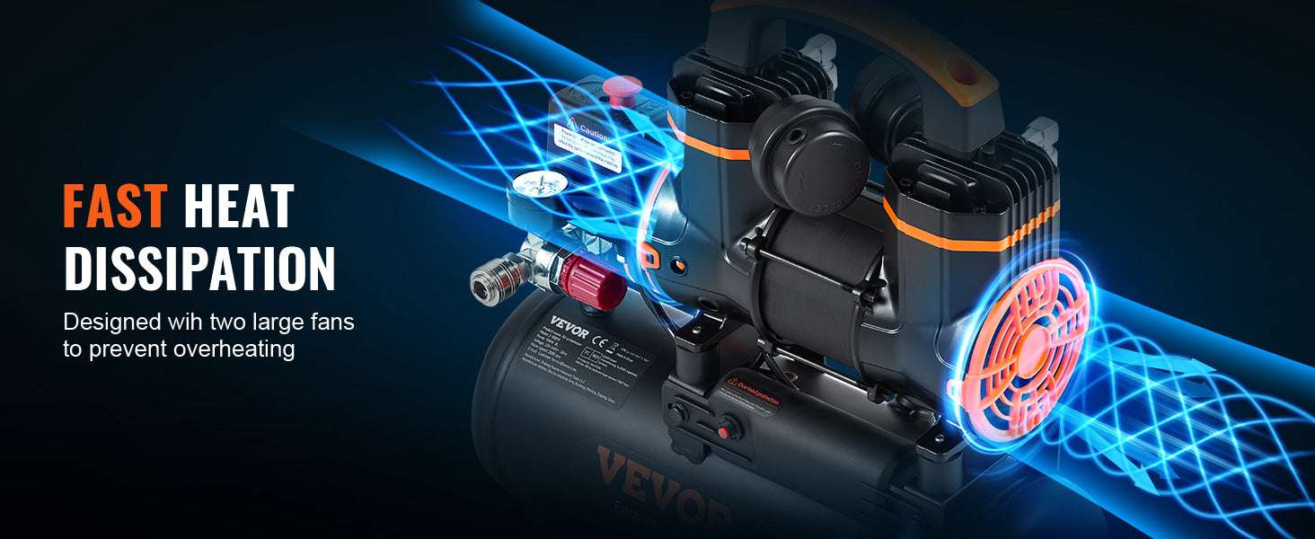 Quiet Oil-Free Air Compressor for Tire Inflation & Air Tools-35L 1800W / United States