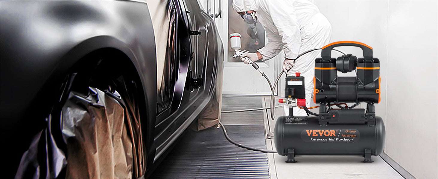 Quiet Oil-Free Air Compressor for Tire Inflation & Home Tools-24L 1450W / United States
