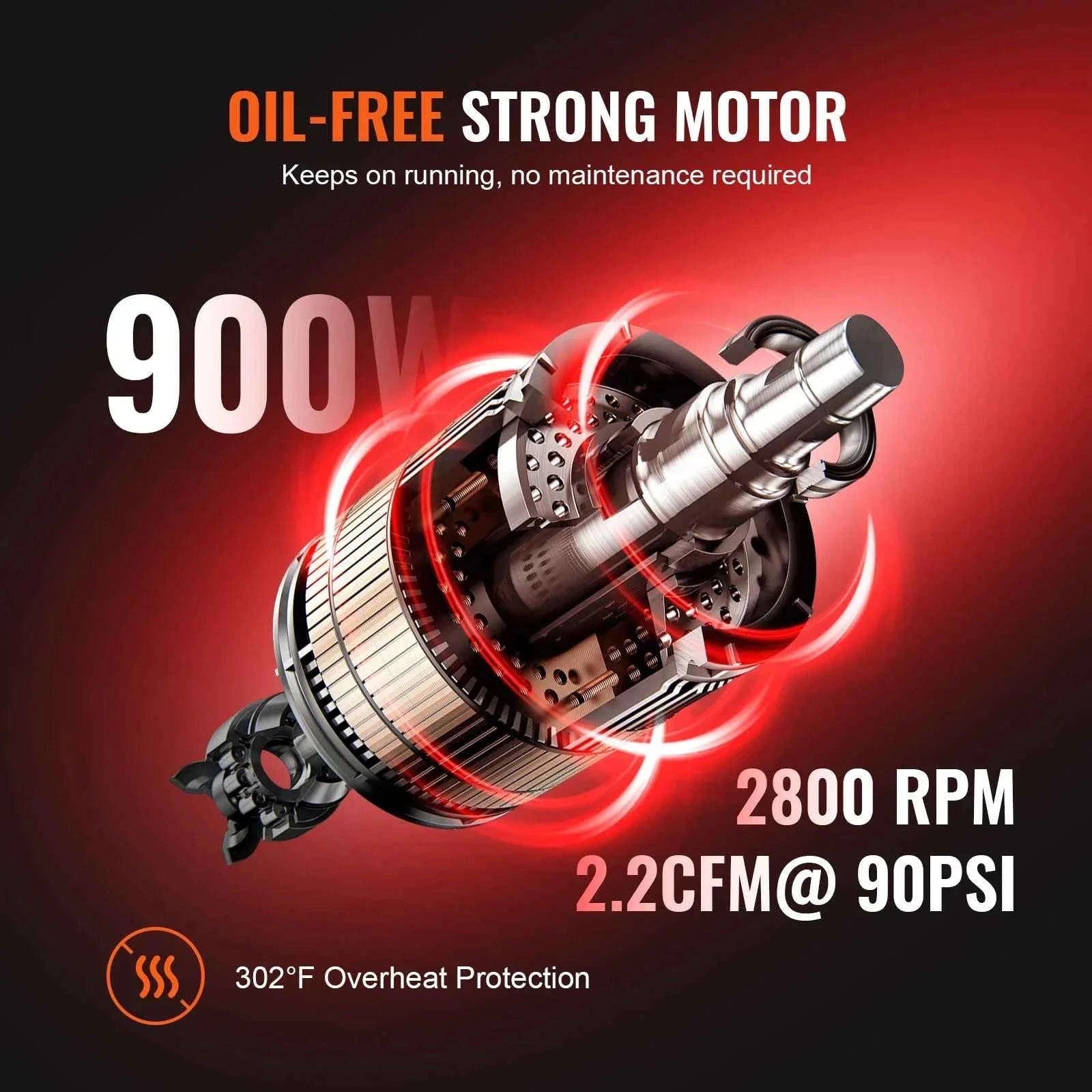Quiet Oil-Free Portable Air Compressor Pump-24L 1450W / EU / spain