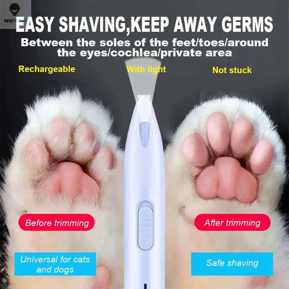 Quiet Pet Hair Trimmer with LED Light for Precise Grooming-Light Blue With LED