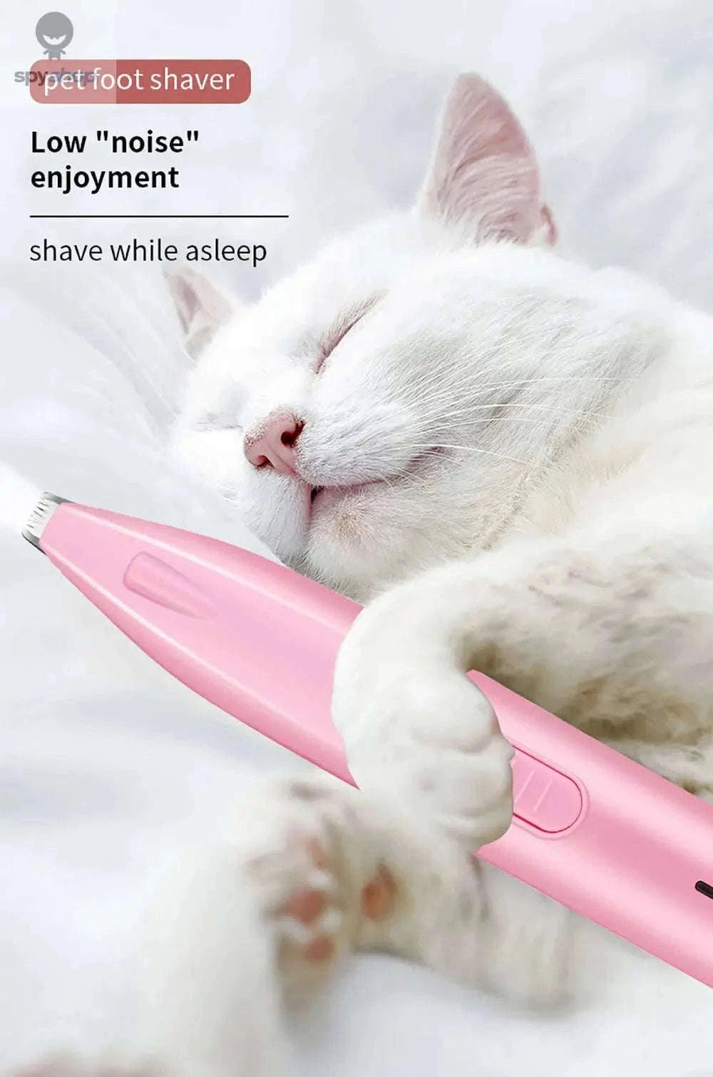 Quiet Pet Hair Trimmer with LED Light for Precise Grooming-Light Blue With LED