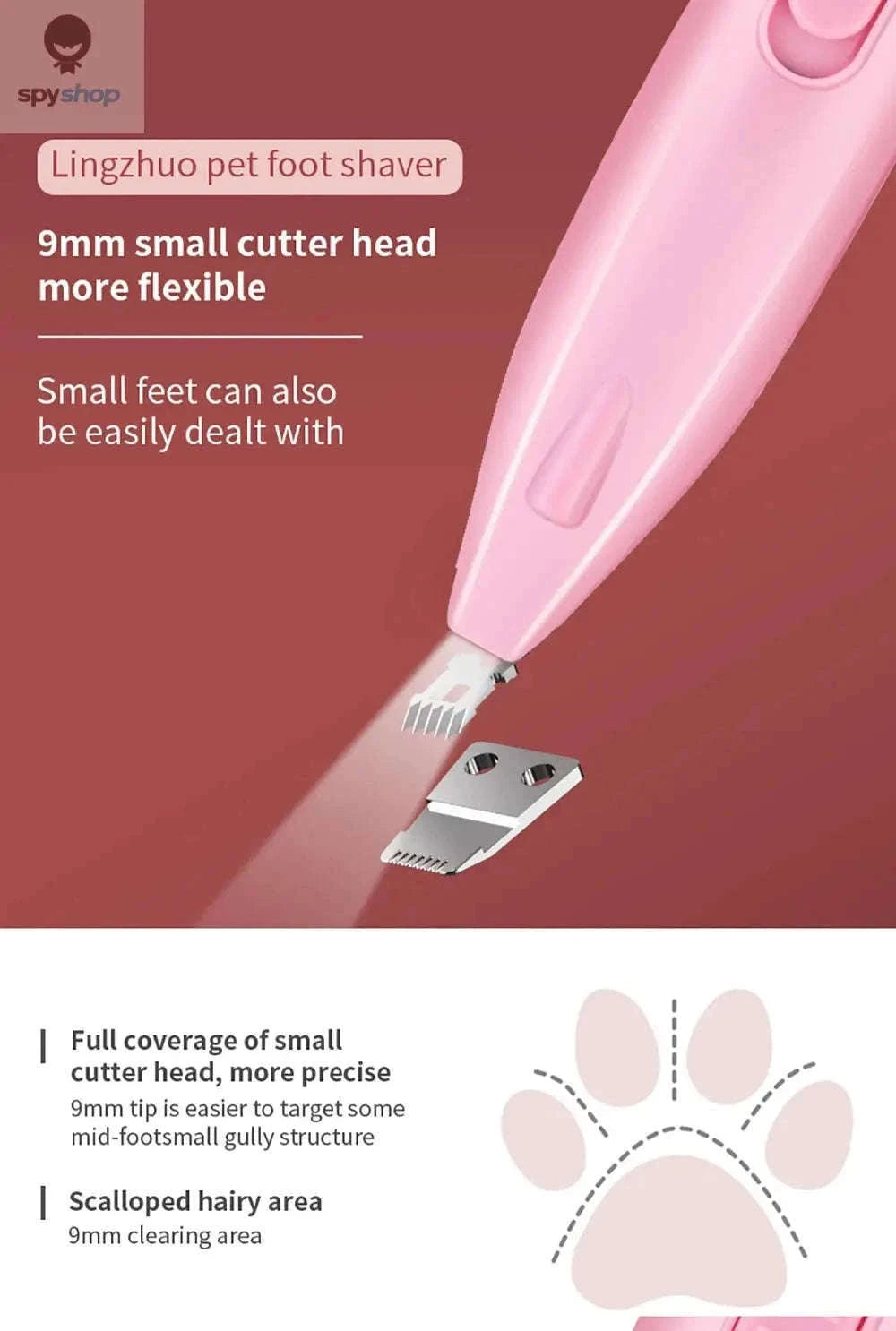 Quiet Pet Hair Trimmer with LED Light for Precise Grooming-Light Blue With LED