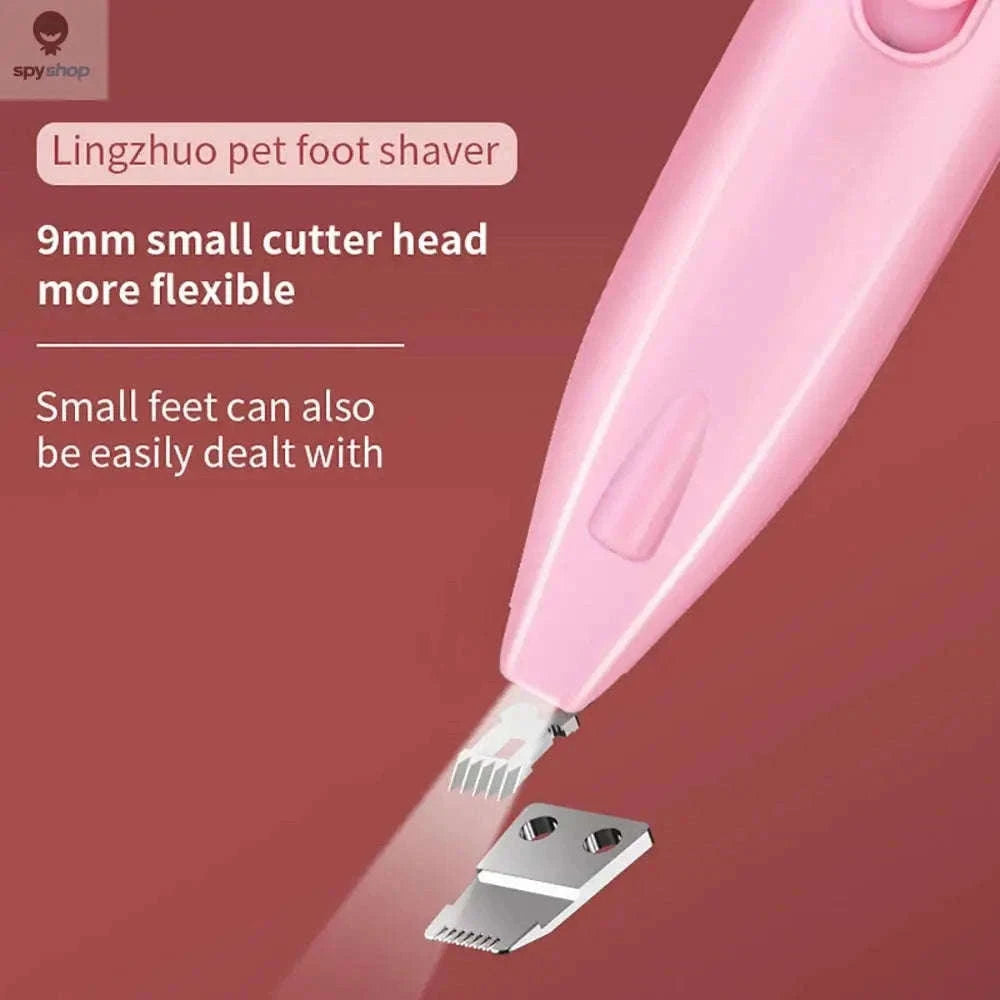 Quiet Pet Hair Trimmer with LED Light for Precise Grooming-Light Blue With LED