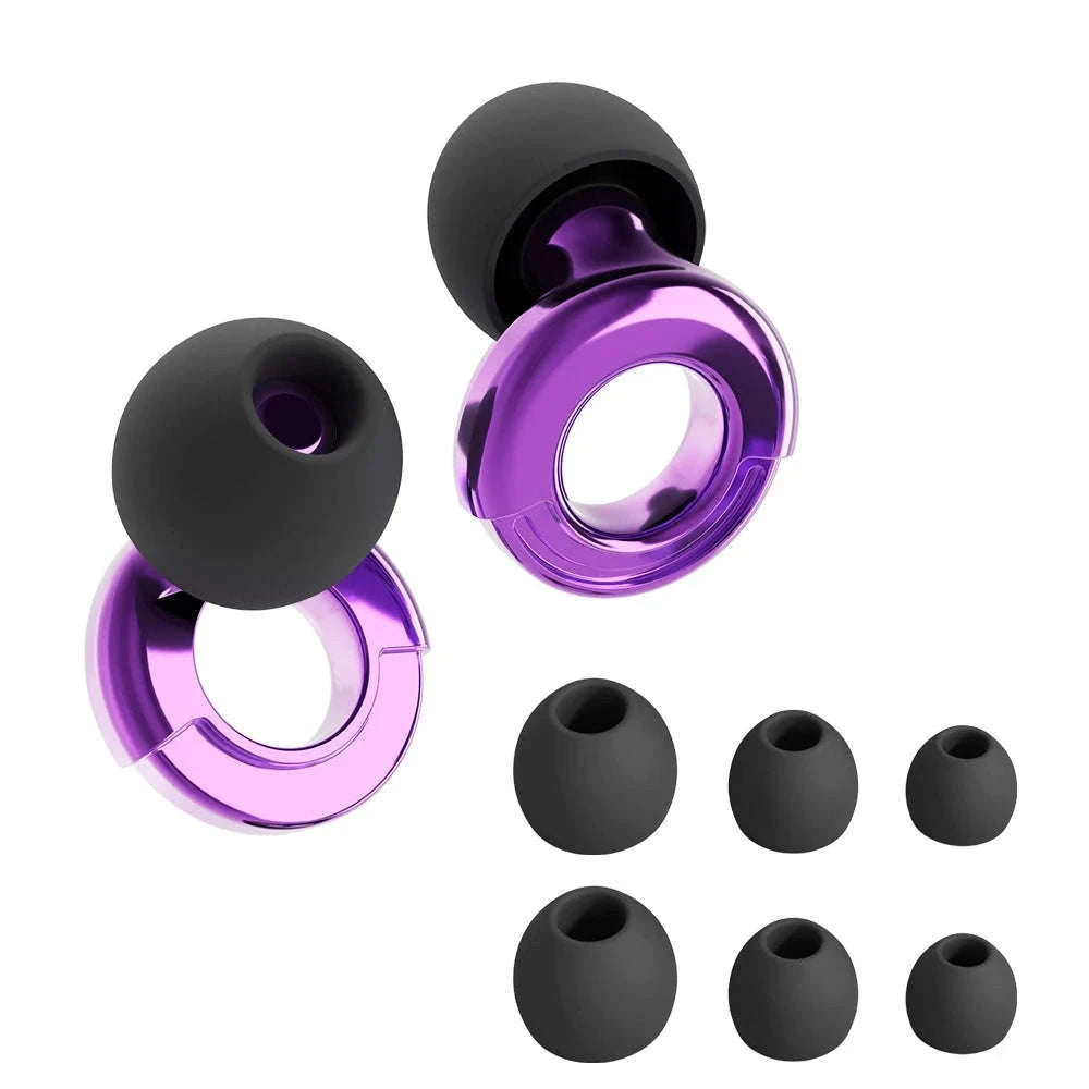 Quiet Reusable Ear Plugs for Noise Reduction and Comfort-10pairs Metal Green