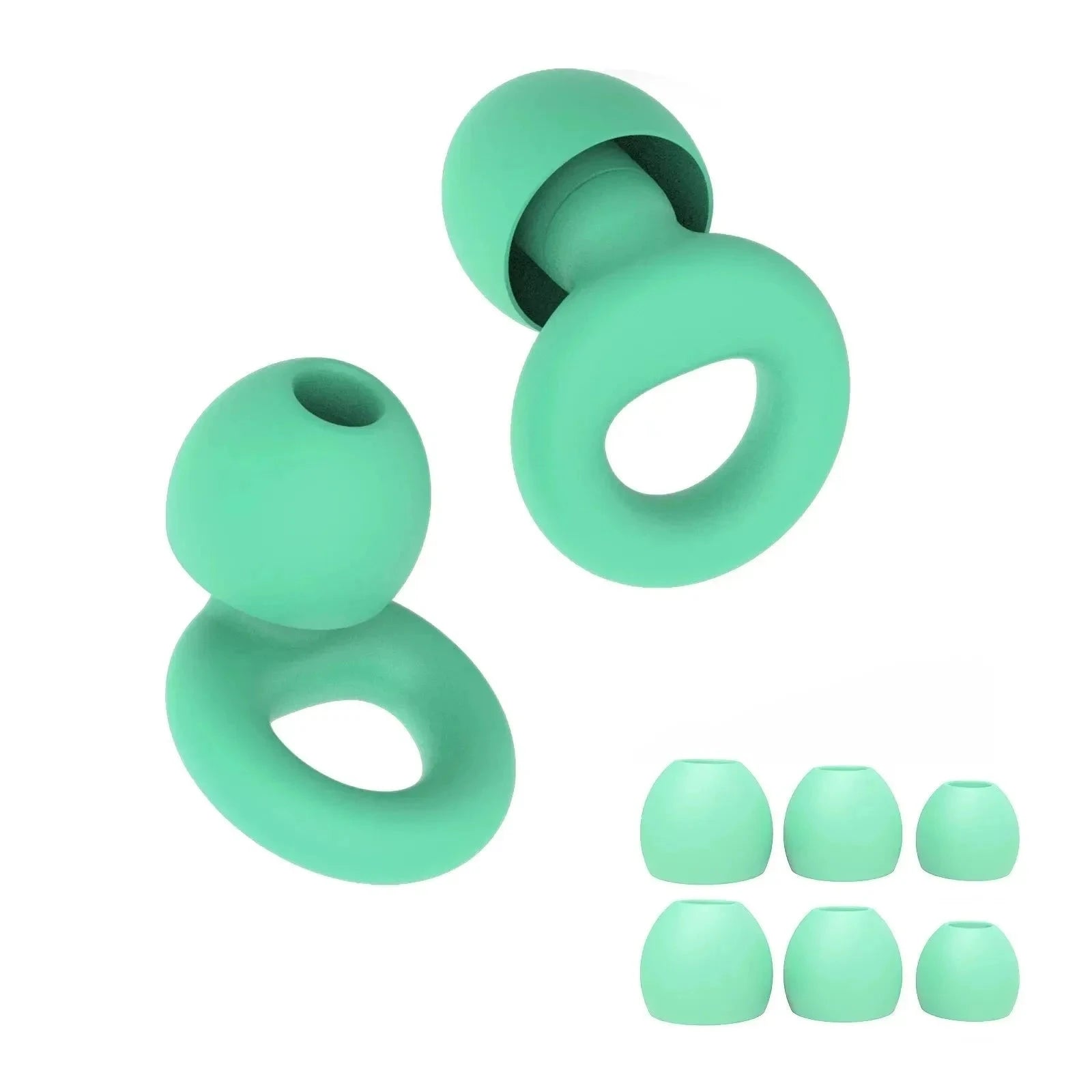 Quiet Reusable Ear Plugs for Noise Reduction and Comfort-10pairs Metal Green