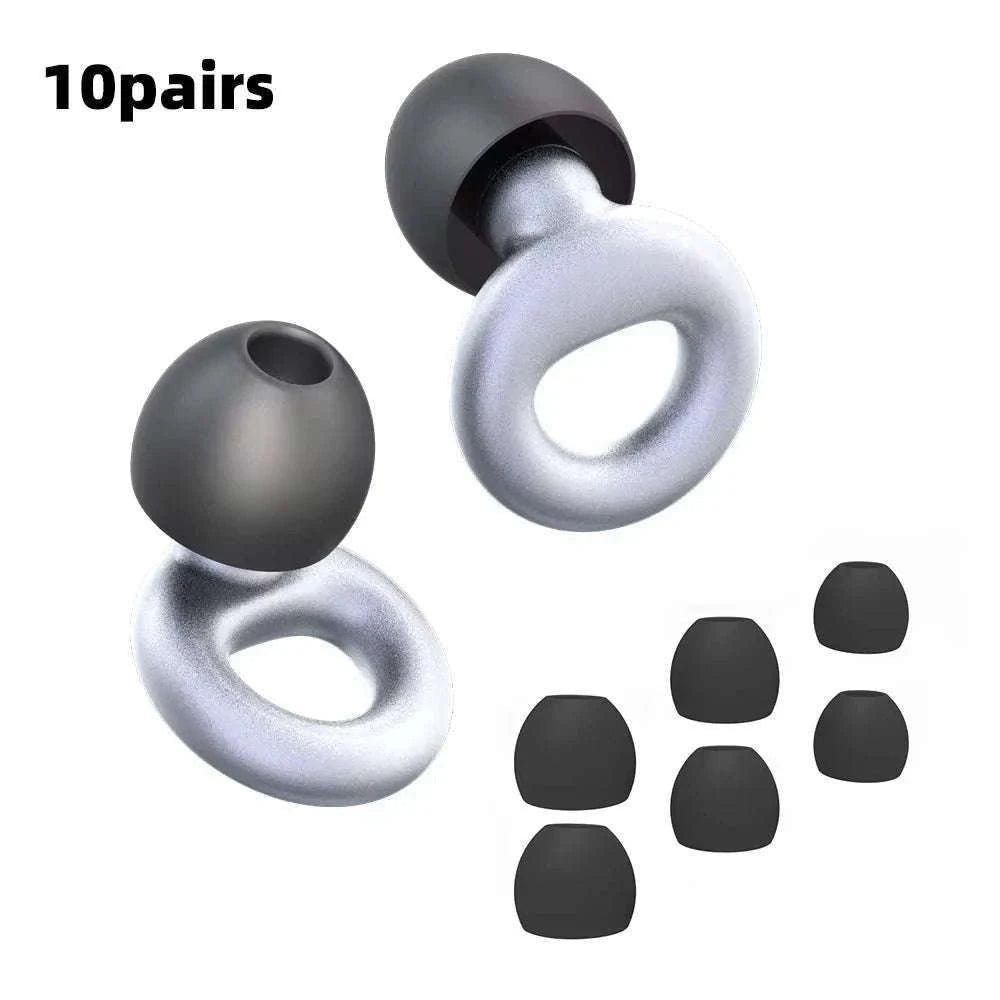 Quiet Reusable Ear Plugs for Noise Reduction and Comfort-10pairs Metal Green