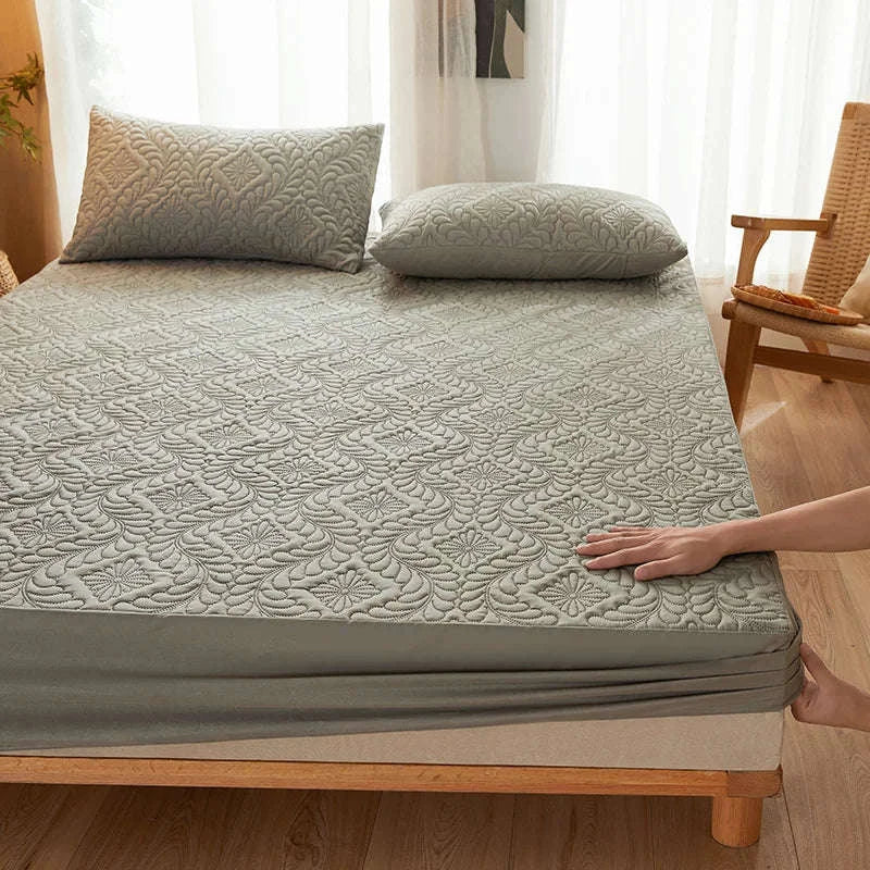 Quilted Mattress Protector-Grey / 140x200x30cm