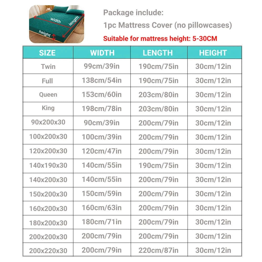 Quilted Mattress Protector-Grey / 140x200x30cm