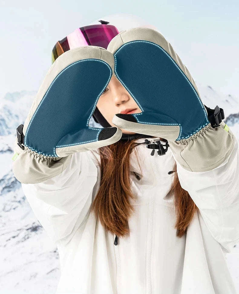 Qunature Ski Gloves with Anti-Slip Palm and Fleece Lining-014-S346-TS / M