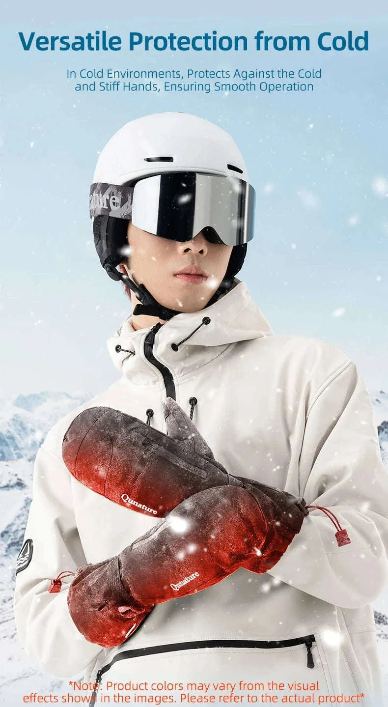 Qunature Ski Gloves with Anti-Slip Palm and Fleece Lining-014-S346-TS / M