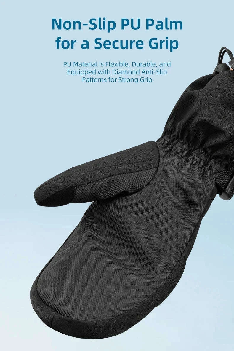 Qunature Ski Gloves with Anti-Slip Palm and Fleece Lining-014-S346-TS / M