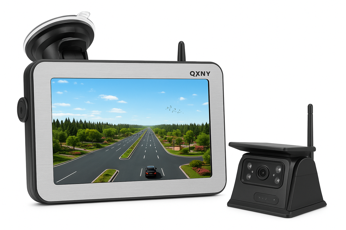 Wireless Solar Backup Camera with 5-Inch Rear View Monitor