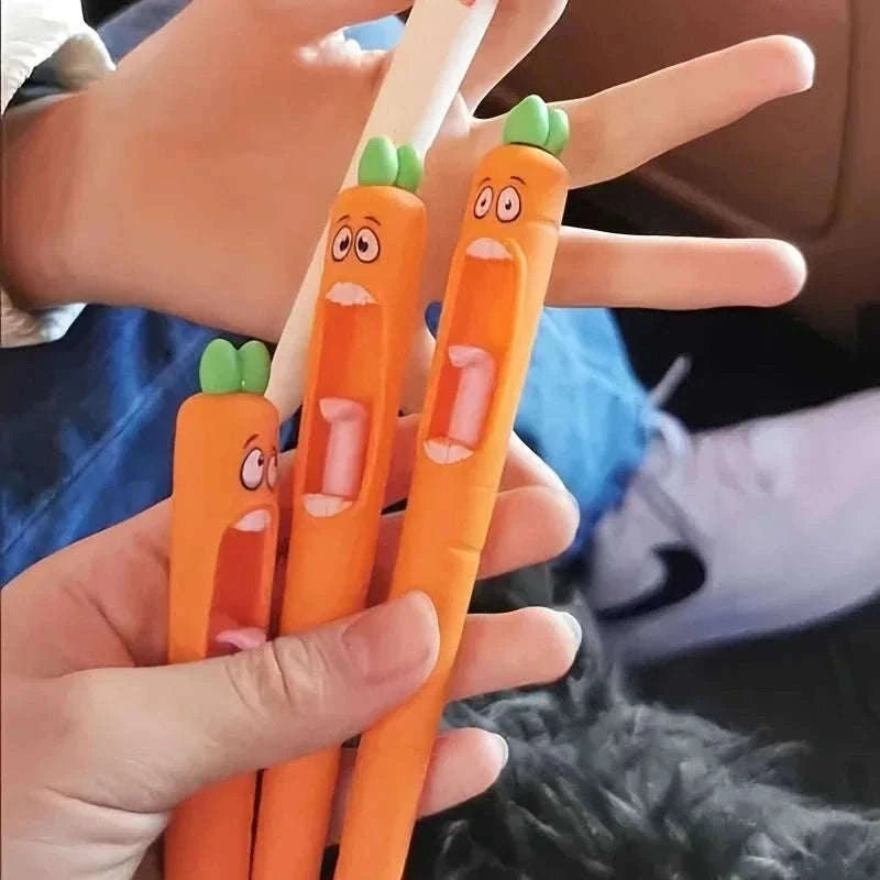 Radish Shaped Gel Pens 4-Pack, 0.5 mm Black Ink-4Pcs set