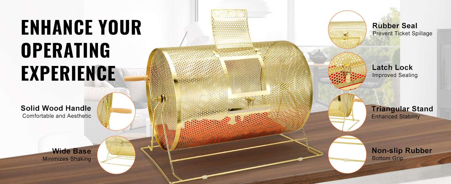 Raffle Drum Spinning Cage with Large Capacity for Events & Drawings-Metal 16 inch / United States