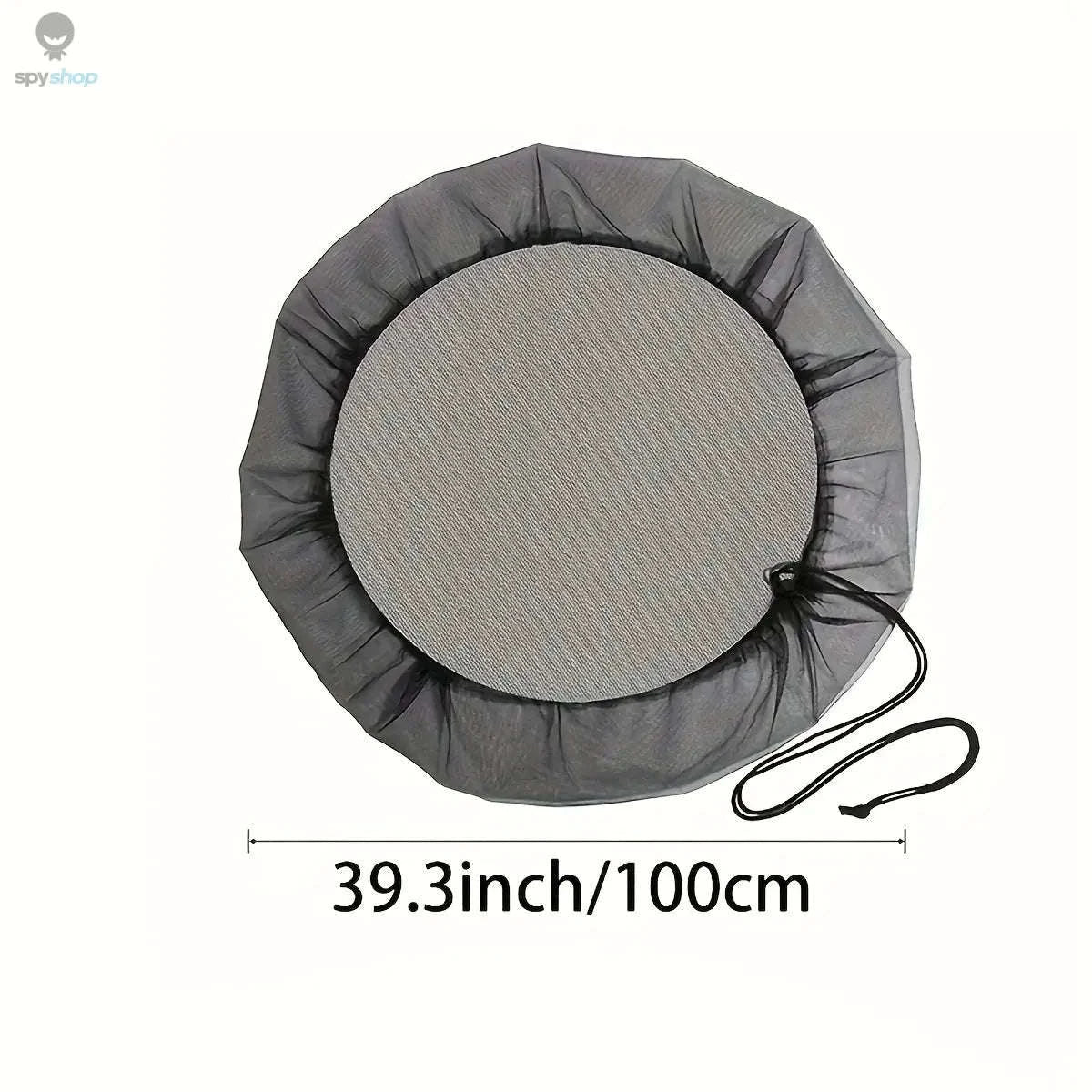 Rain Barrel Cover Mesh with Drawstring Protection-black