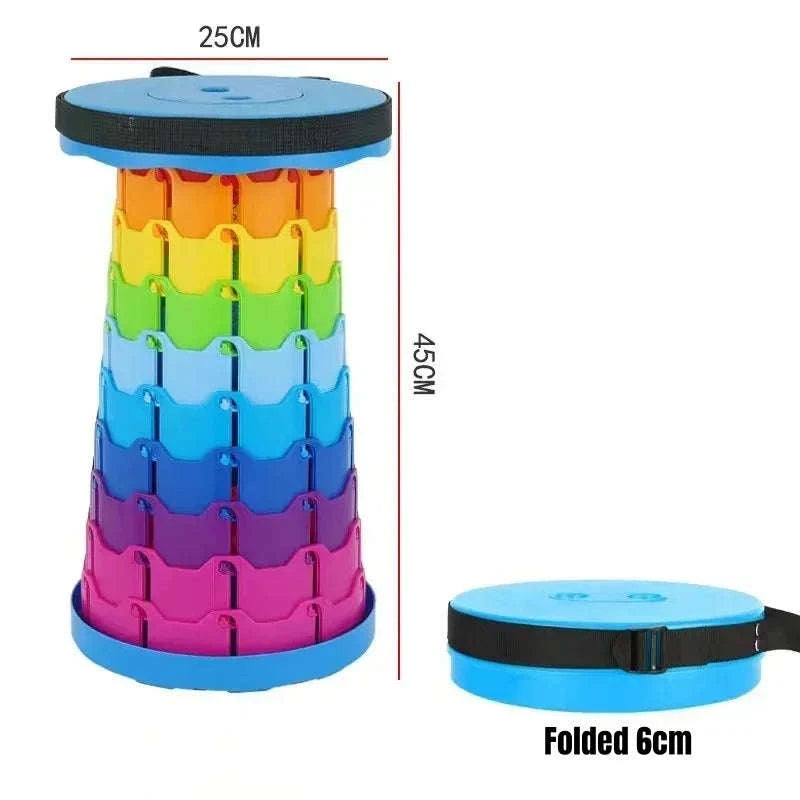 Rainbow Retractable Folding Travel Stool-black / China Mainland