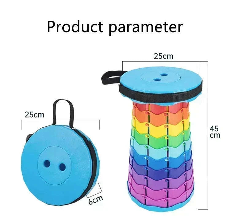 Rainbow Retractable Folding Travel Stool-black / China Mainland