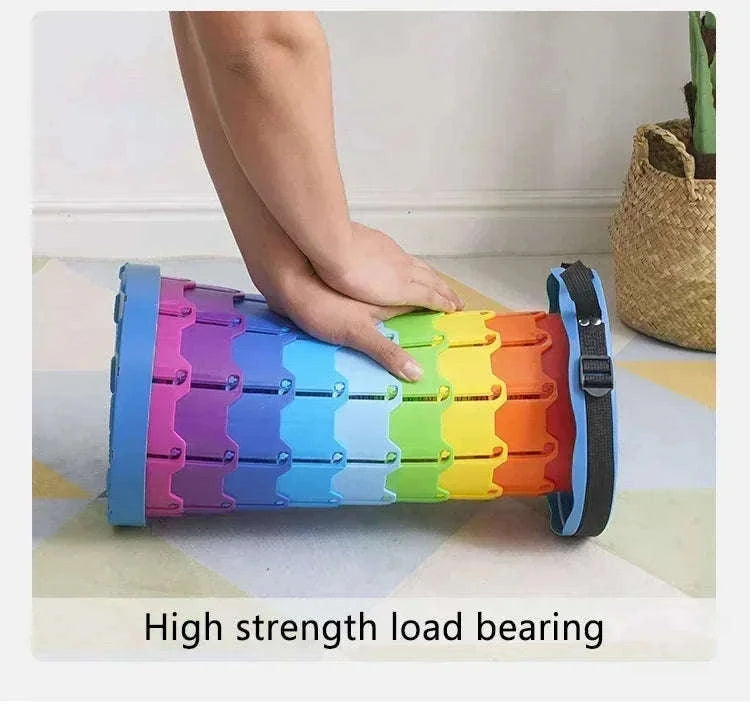 Rainbow Retractable Folding Travel Stool for Instant Sit-Anywhere Comfort-black / China Mainland