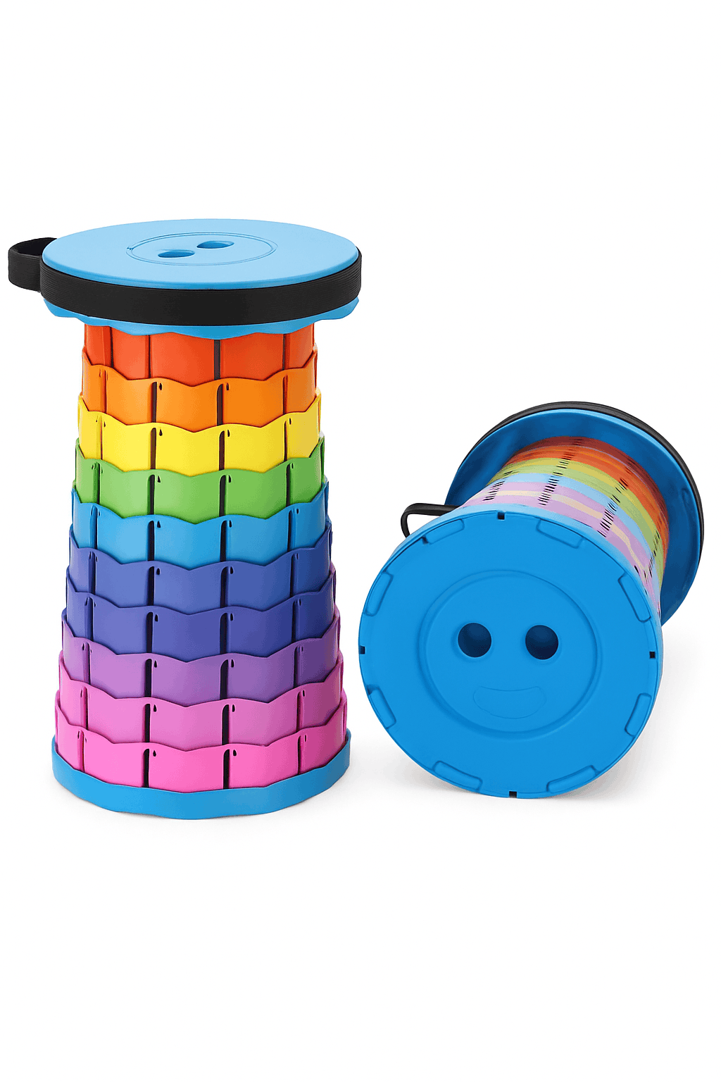 Rainbow Retractable Folding Travel Stool for Instant Sit-Anywhere Comfort-black / China Mainland