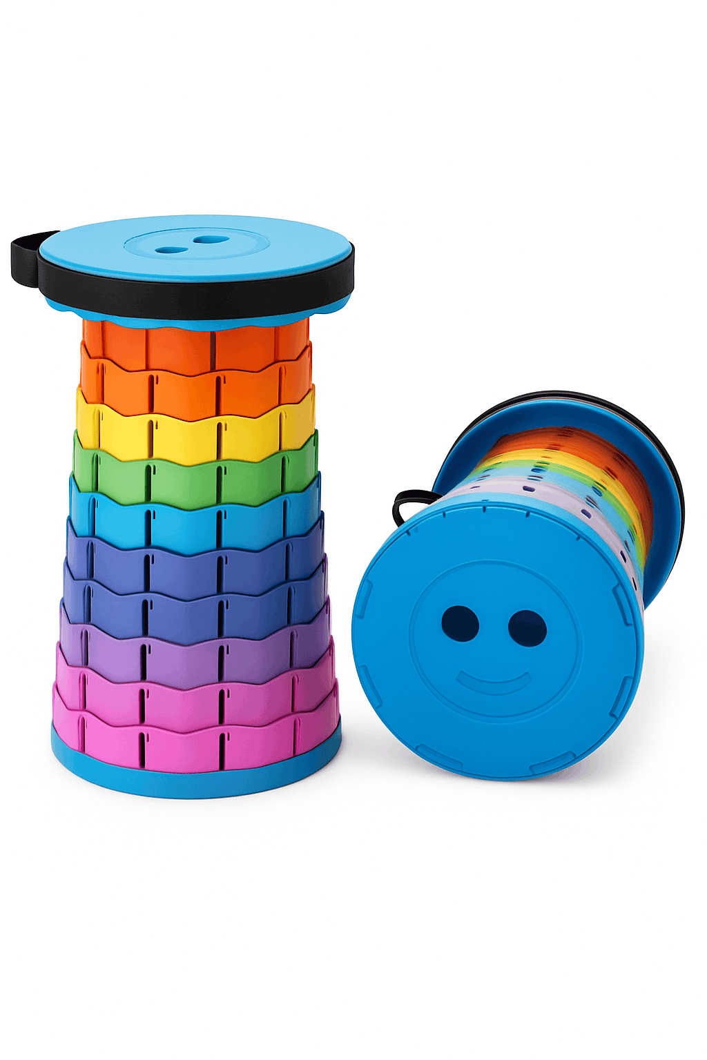 Rainbow Retractable Folding Travel Stool for Instant Sit-Anywhere Comfort-black / China Mainland