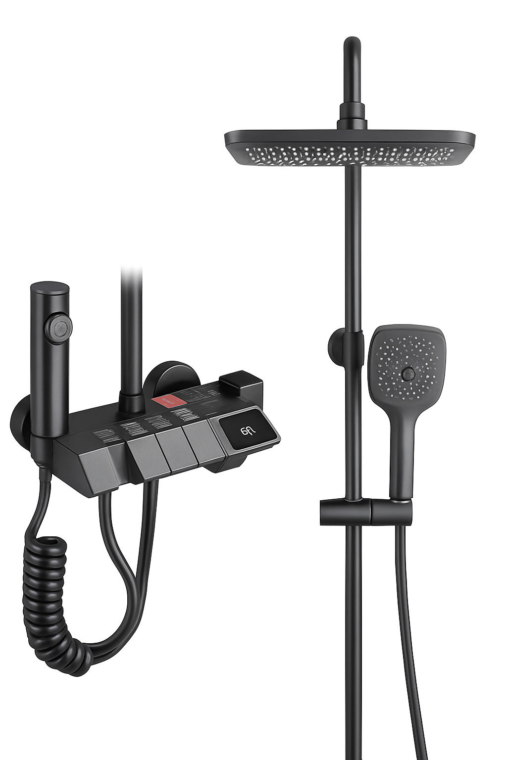 Rainfall Bathroom Shower System Set with Digital Display