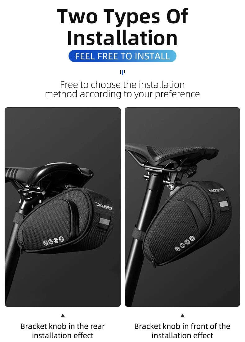 Rainproof Bike Saddle Bag with Quick Release and 1L Storage-C40    1L