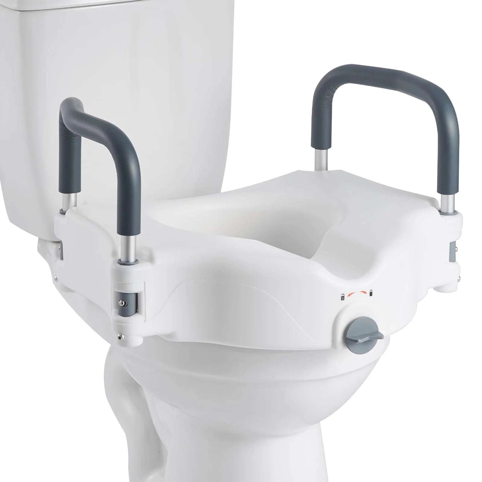 Raised Toilet Seat with 5-Inch Lift and Armrests for Safe Support-With Arms / United States