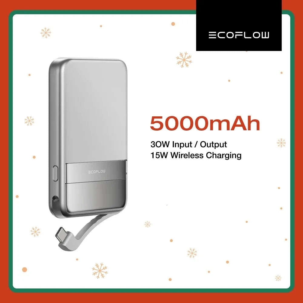 Rapid Wireless Power Bank 5000mAh with Stand and Built-in USB-C Cables-Rapid 5000 Sliver / United States / US