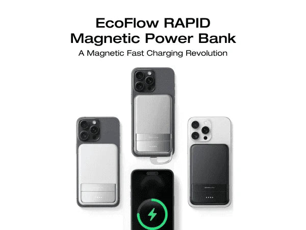 Rapid Wireless Power Bank 5000mAh with Stand and Built-in USB-C Cables-Rapid 5000 Sliver / United States / US