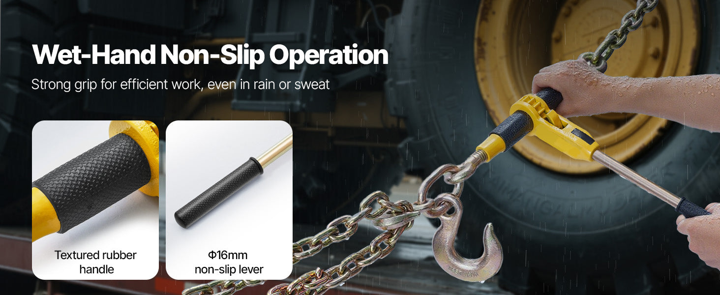 SucceBuy 9200 lbs Ratchet Chain Binder Compatible with 3/8 in -1/2 in Chains Ratchet Load Binder for Truck Tie Down Towing