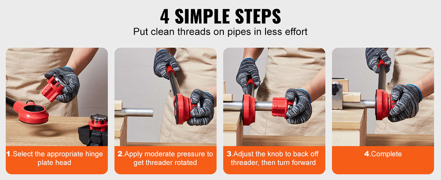 Ratchet Pipe Threader Set with 3 Dies for Copper Pipe-pipe threader / United States