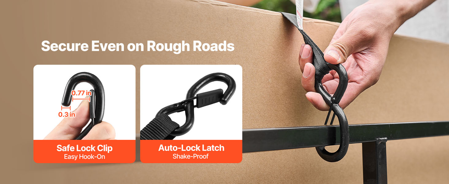 SucceBuy 4 Pack 1in x 6ft Retractable Ratchet Straps Tie Down Straps with S Hooks Tie Down Ratcheting for Moving Trailers