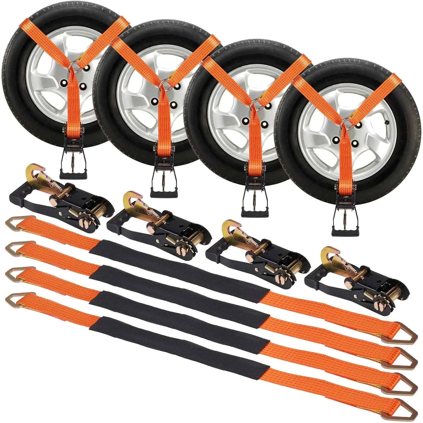 Ratchet Tie Down Straps Kit 2 in x 96 in / 120 in with Snap Hooks-XMS-1 / United States