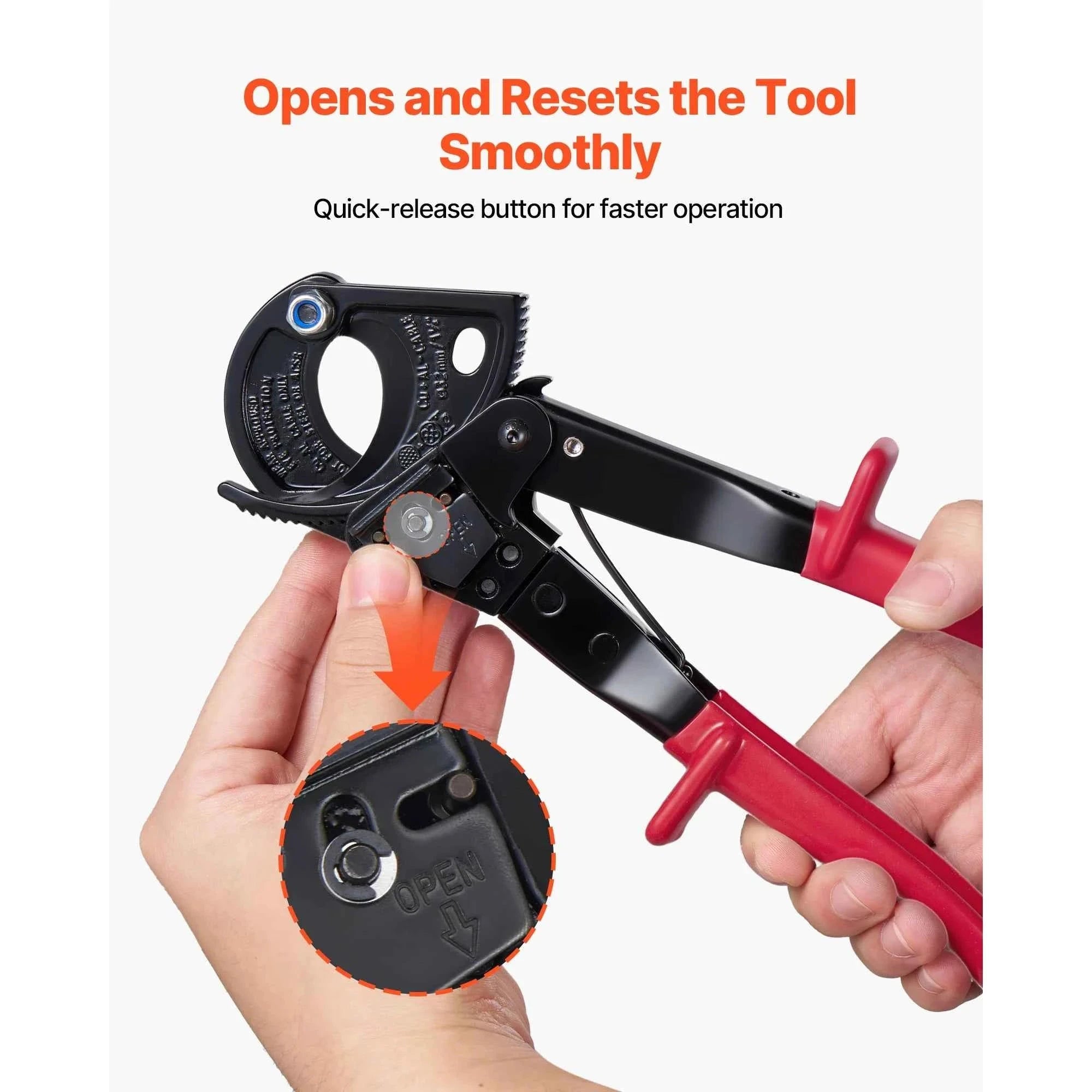 Ratcheting Cable Cutter with PVC-Coated Handles-23.5 cm H.Leverage / spain