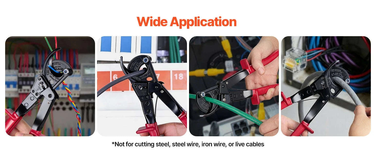 Ratcheting Cable Cutter with PVC-Coated Handles-23.5 cm H.Leverage / spain