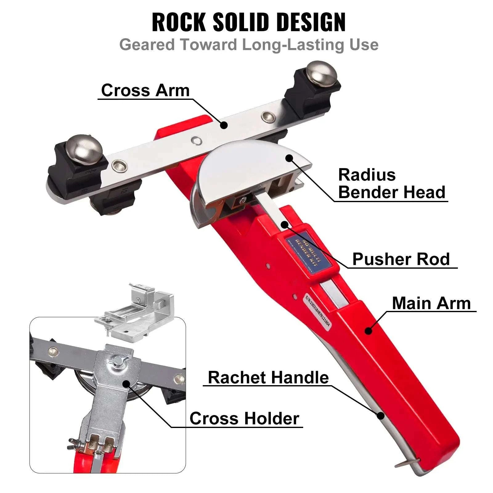 Ratcheting Pipe Tube Bender Kit 1/4"–7/8" with 7 Dies-United States / Tube Bender