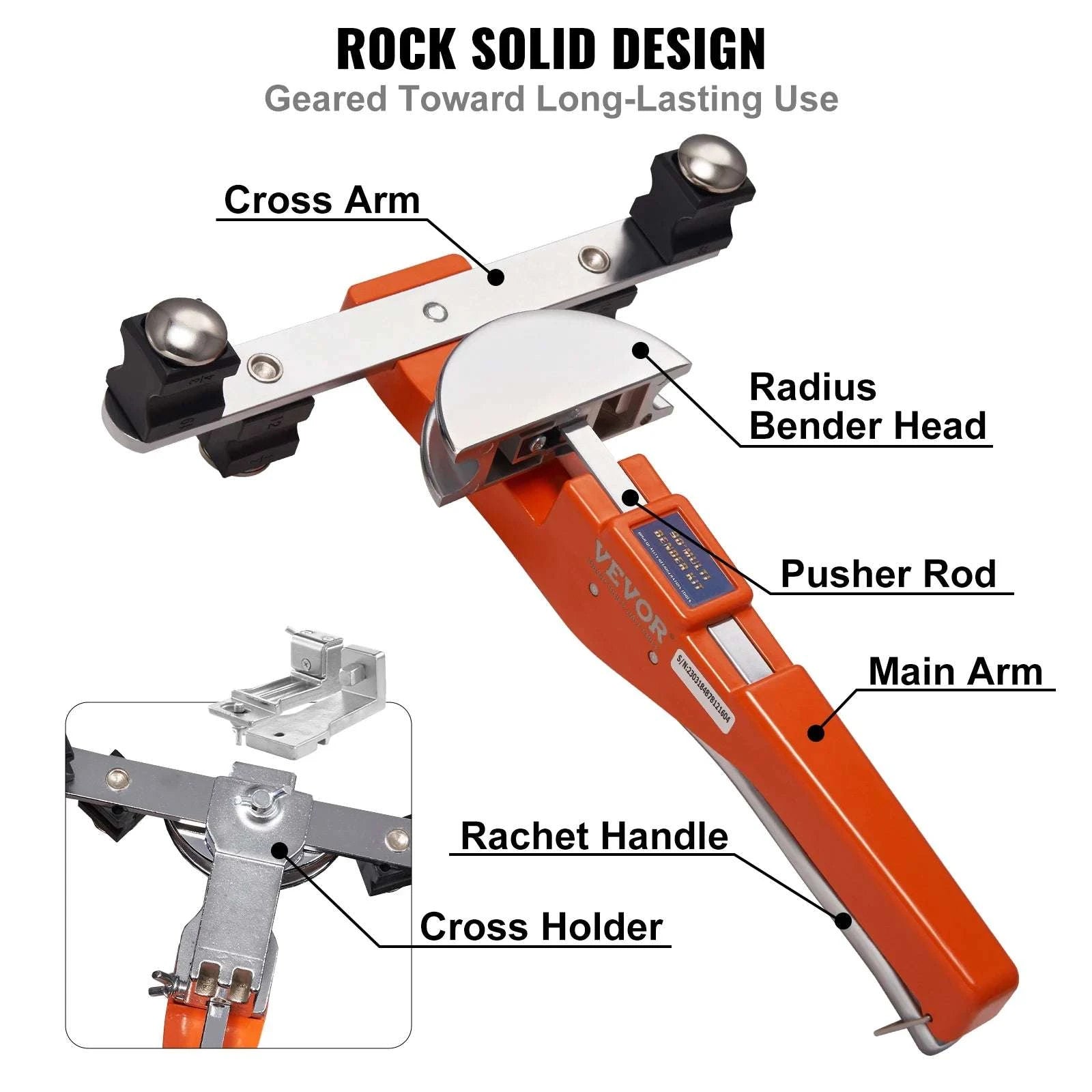 Ratcheting Pipe Tube Bender Kit with 7 Dies & Cutter Set-france