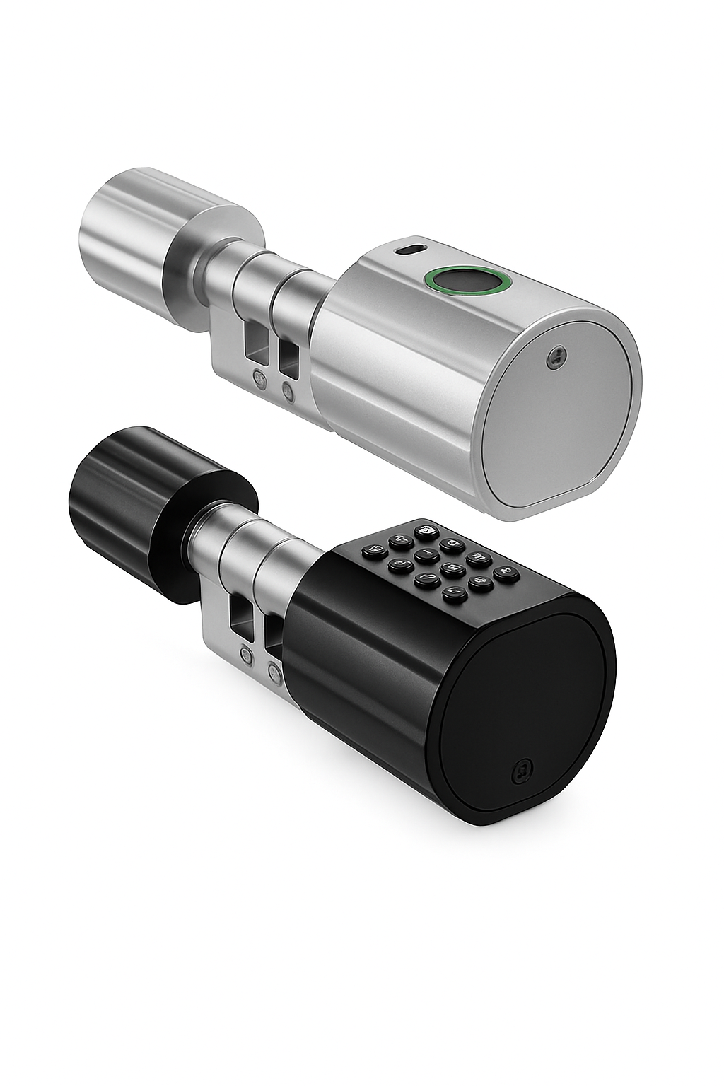 RAYKUBE L12 Tuya BLE Cylindre à empreinte digitale Verrouillage de porte numérique Longueur de cylindre réglable 60/70 mm Mot de passe/Cle/Tuya APP Déverrouillage