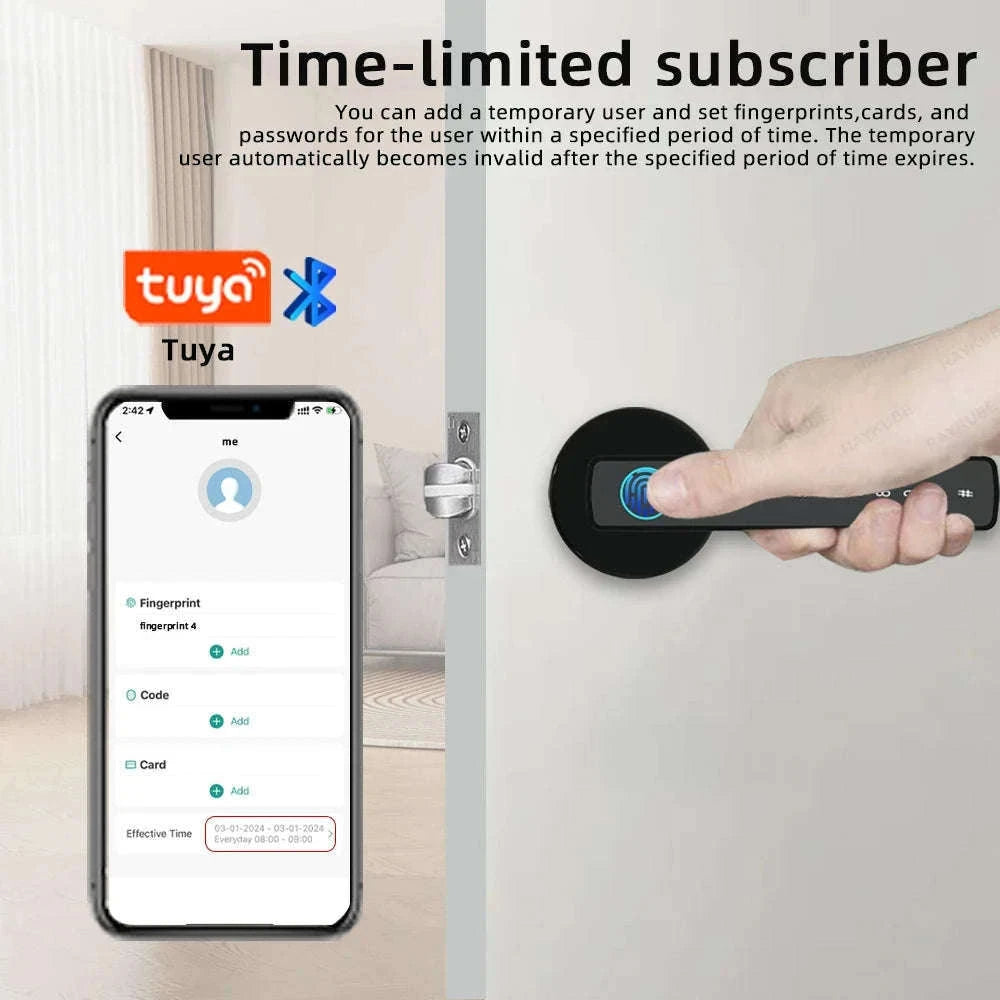 RAYKUBE M5 Tuya BLE Smart Fingerprint Door Lock-M5-S and Gateway
