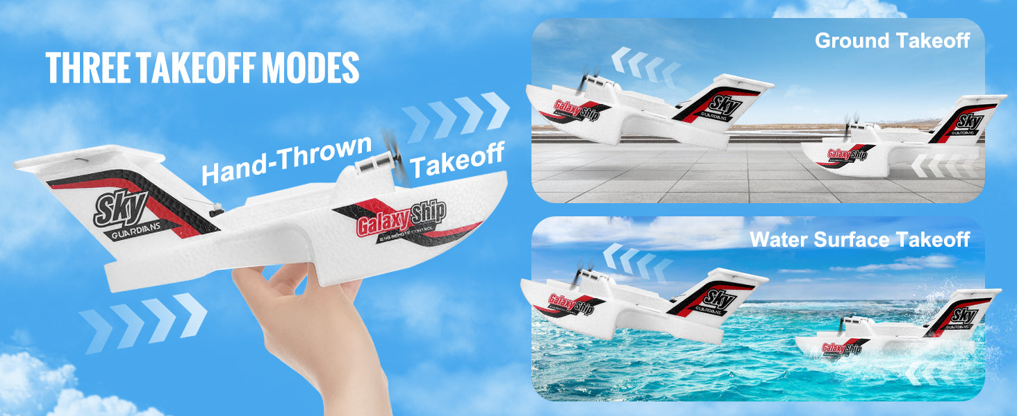 Aereo RC Anfibio 2,4 GHz 3CH Telecomandato per Principianti