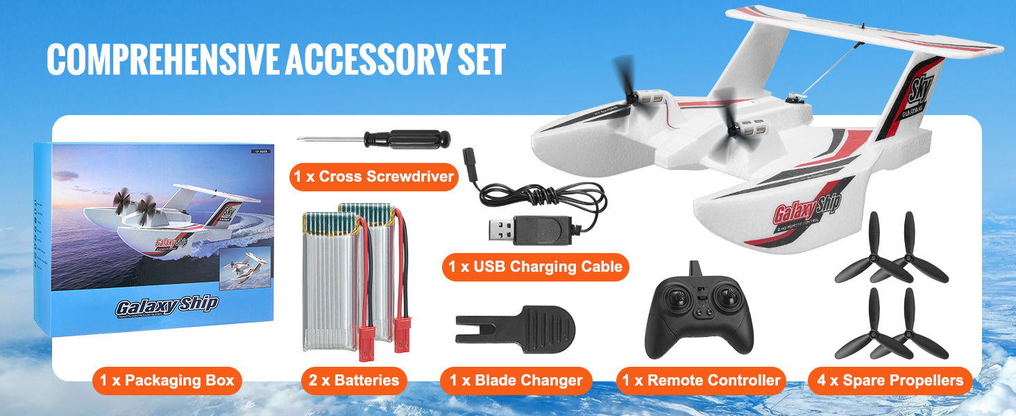 Aereo RC Anfibio 2,4 GHz 3CH Telecomandato per Principianti