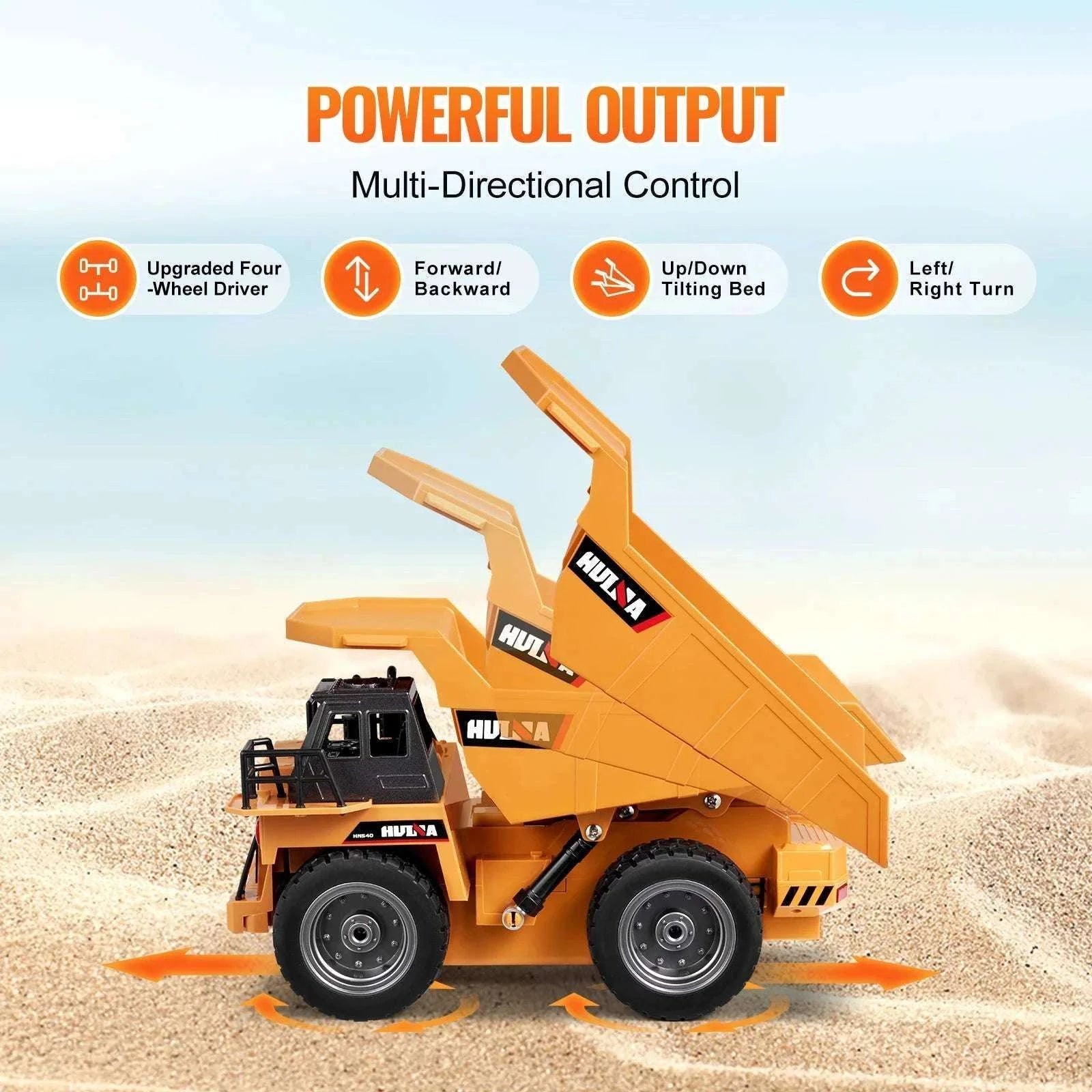 RC Dump Truck 9-Channel Remote Control Toy with 40-Min Playtime-black / United States