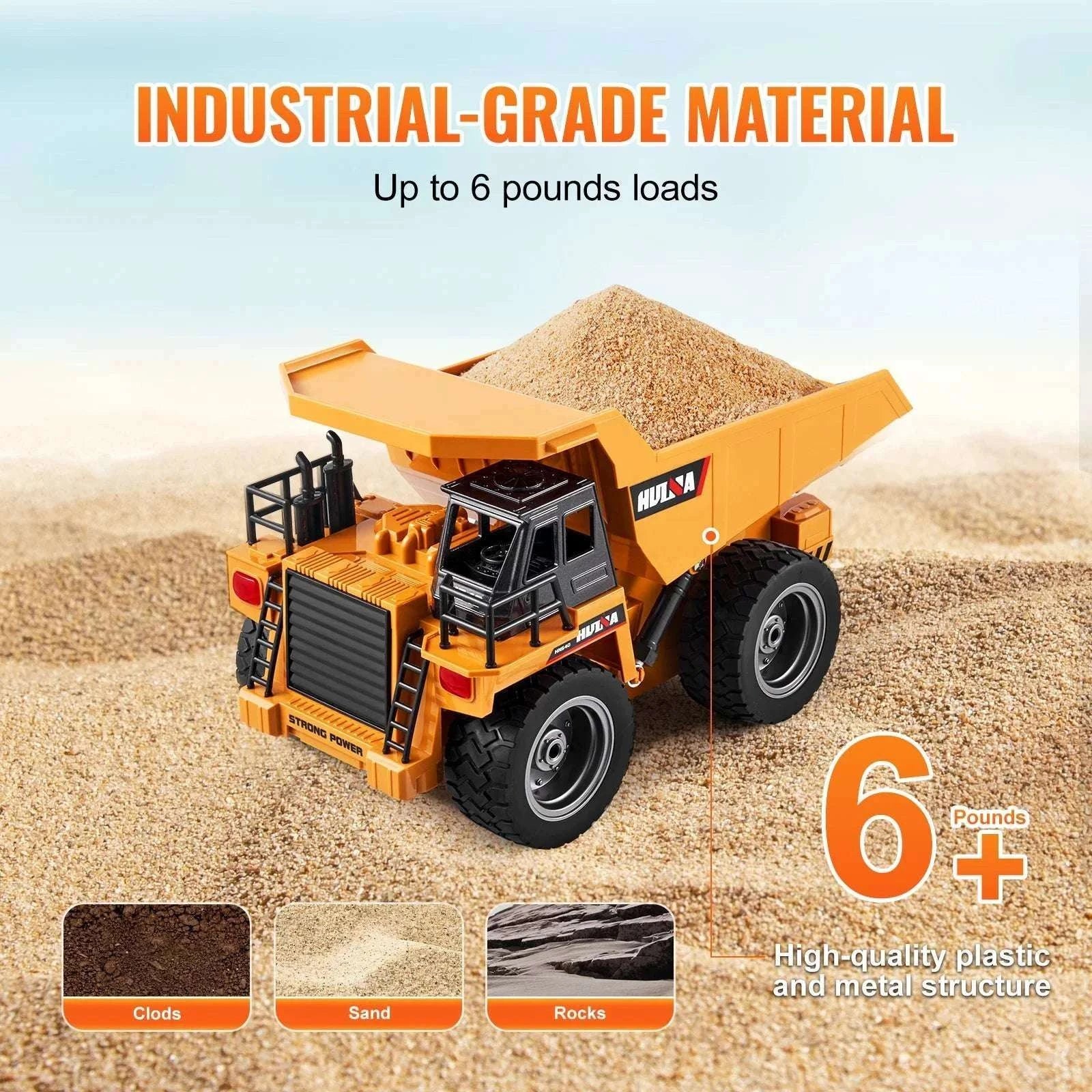 RC Dump Truck 9-Channel Remote Control Toy with 40-Min Playtime-black / United States